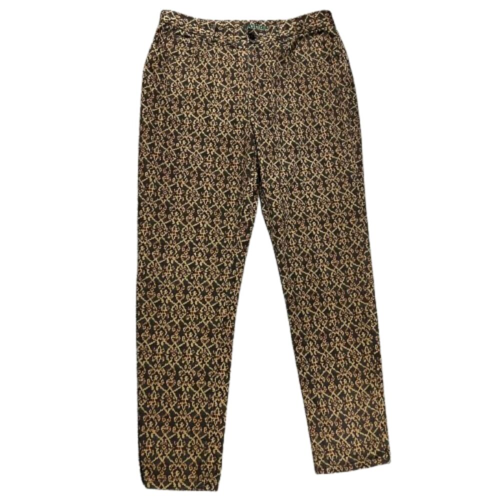 Lauren Ralph Lauren Women's Baroque Tapestry Print Stretch Pants Size 12
